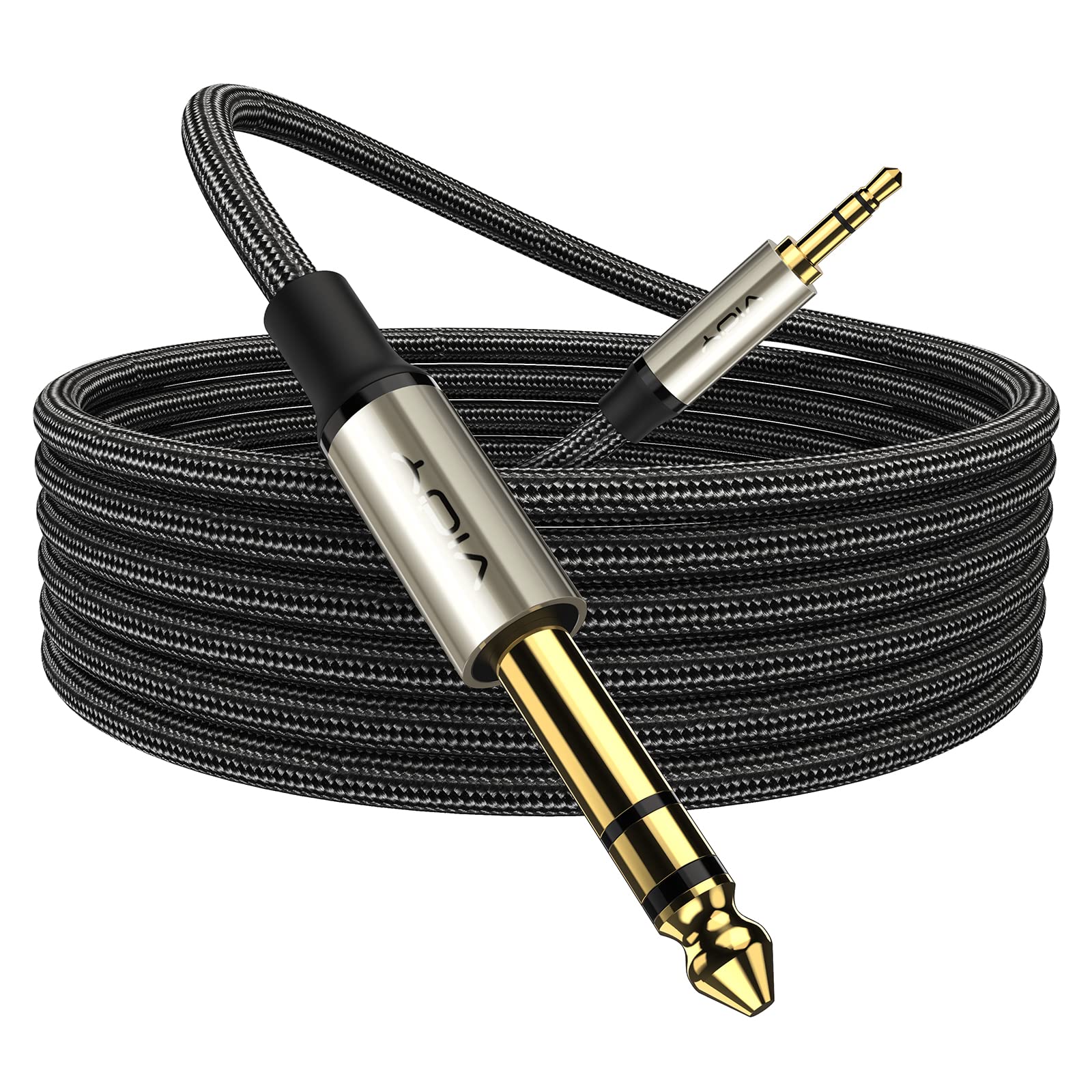 VIOY 15FT 3.5mm to 6.35mm TRS Stereo Audio Cable, Compatible with Smartphone, Tablet, Headphone, Amplifier, Speaker, Mixer, Component