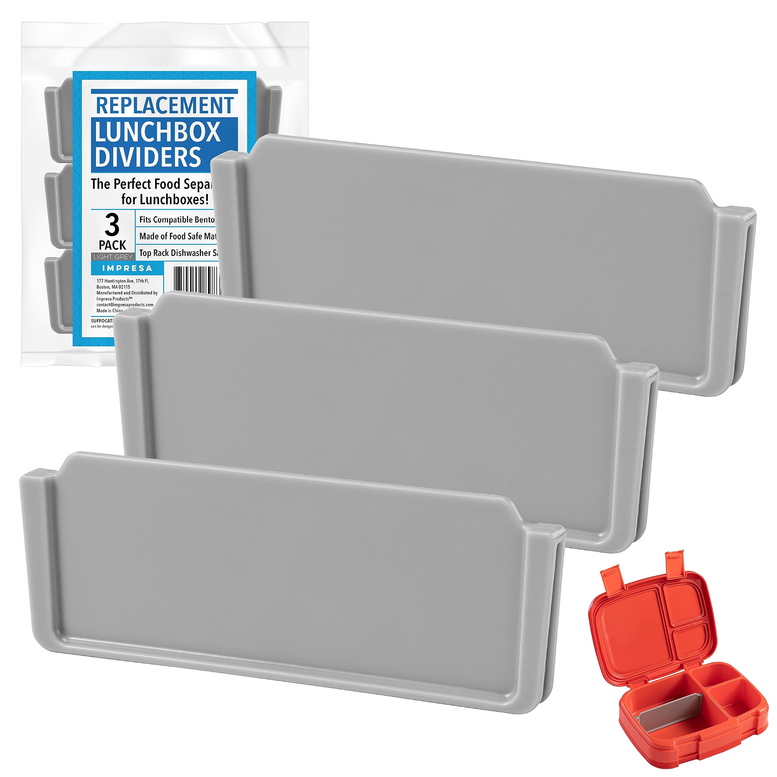Photo 1 of IMPRESA 3-Pack Food Divider for Tray Inserts - Compatible with Bentgo Fresh, Modern & Pop Models - Food Grade Plastic - Microwave Oven & Dishwasher Safe