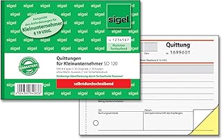 SIGEL SD120 Quittungsblock für Kleinunternehmer A6 quer, 2x30 Blatt, selbstdurchschreibend