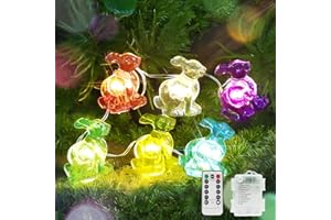 suddus Easter Lights Battery Operated, 12.8ft 40LED Easter String Lights with Remote, Easter Bunny Lights Indoor Outdoor