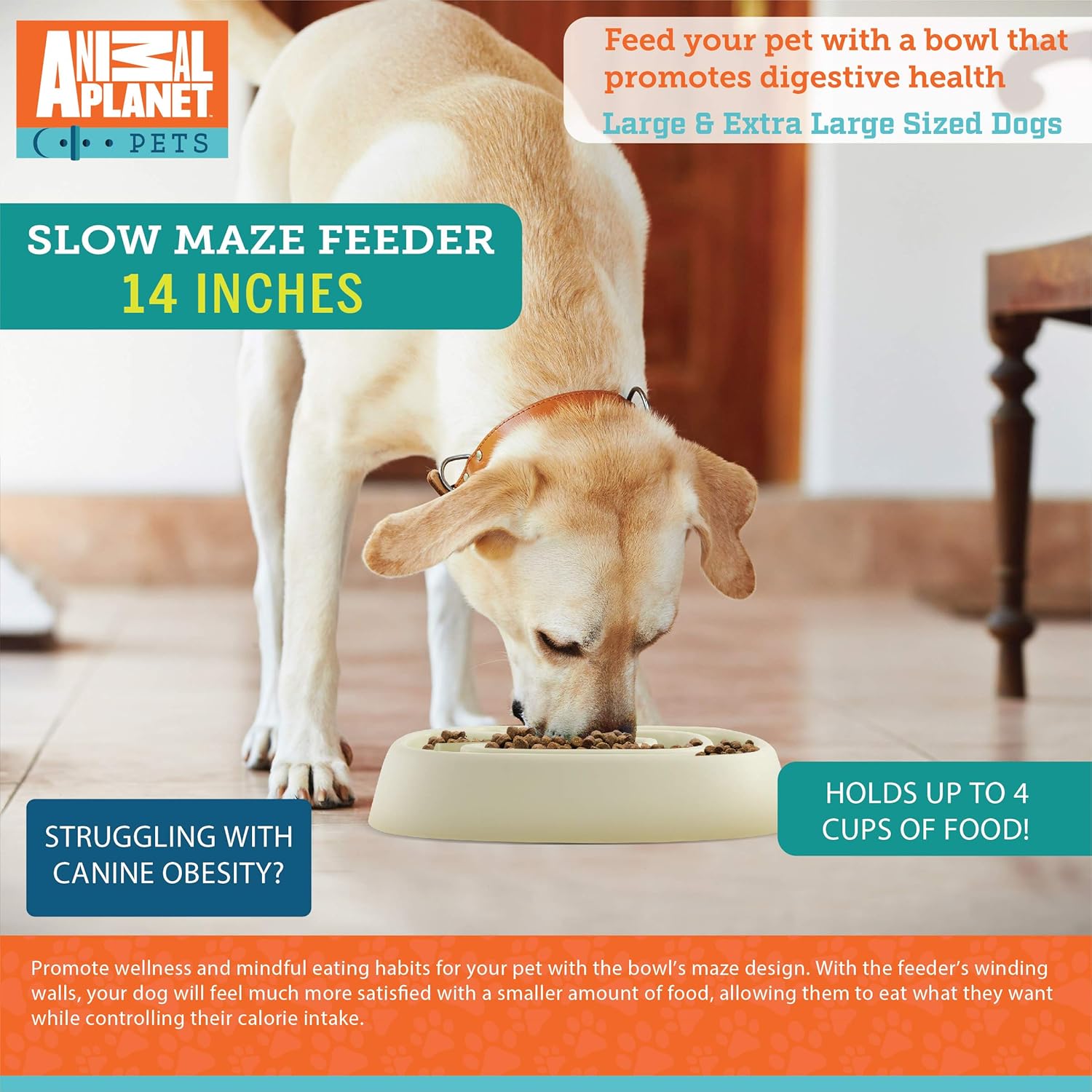 Animal Planet Slow Feed Maze Feeder Pet Bowl For Dogs And Cats