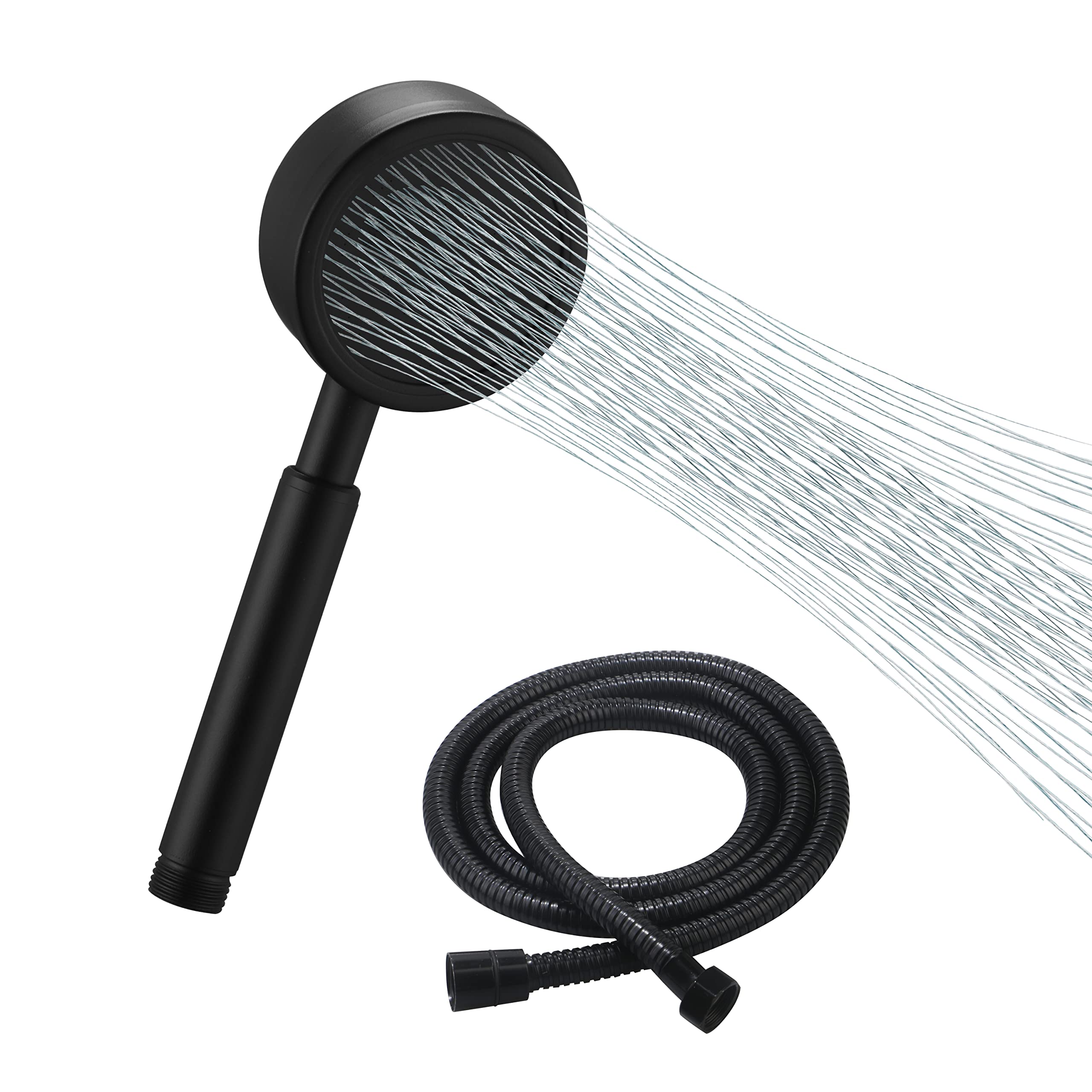 All Metal Handheld Shower Head with Filter SUS304 Stainless Steel Showerhead Set with 59 Inch Hose- High Pressure 2.5 GPM- Matte Black