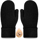 woogwin Winter Gloves for Men Wool Warm Fleece Thick Womens Thermal Stretchy Knit Mittens for Cold Weather Elastic