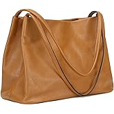 Kattee Leather Tote Bags for Women, Casual Shoulder Hobo Purses and Handbags, Top Magnetic Snap Closure