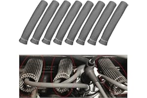 Yourkar 8 PCS Spark Plug Wire Boots, 6 Inch Automotive Spark Plugs Heat Shields Cover, 1200° Vehicle Spark Plug Wire Boots Heat Shield Protector, Universal Car Accessories (Gray)