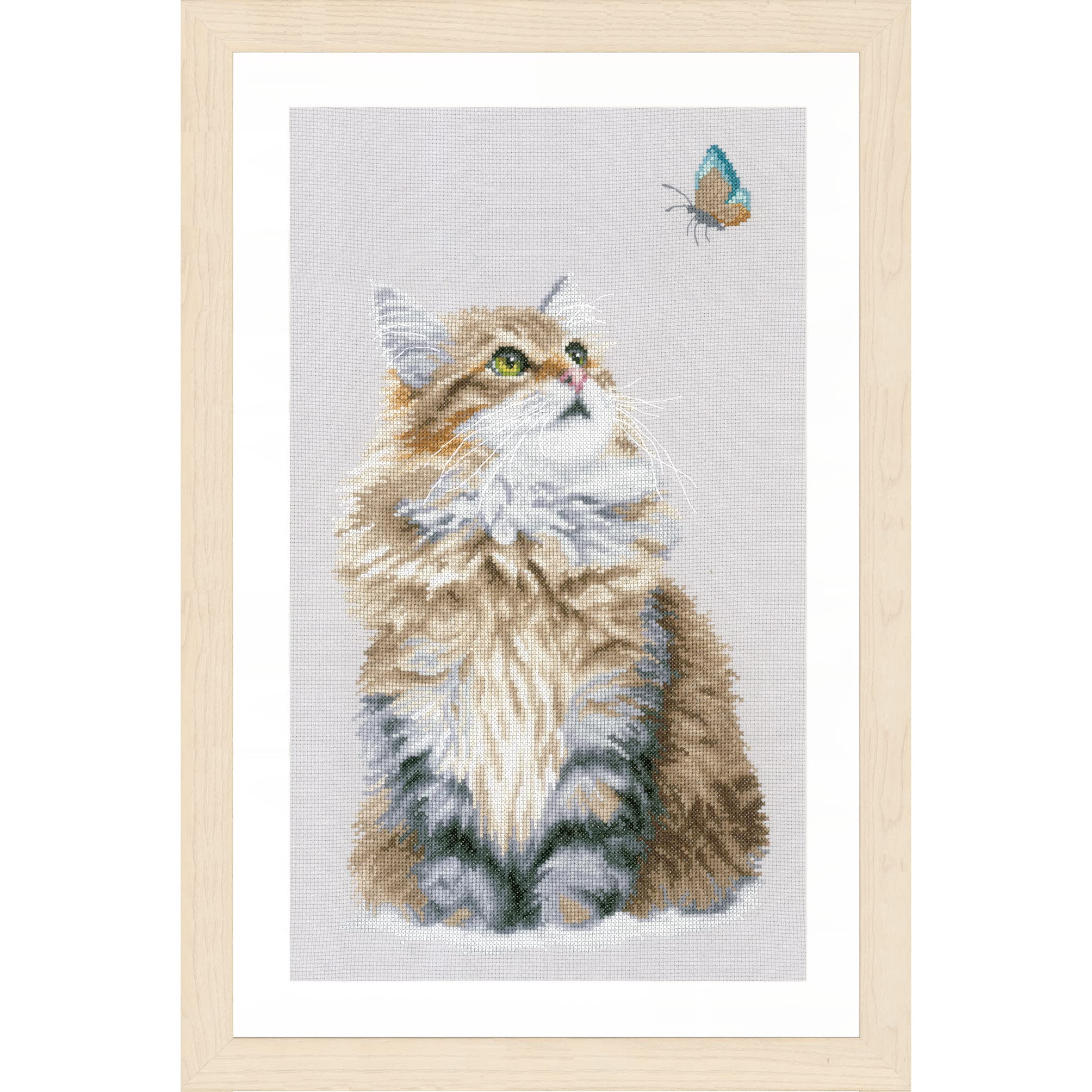 Lanarte Counted Cross Stitch Kit: Forest Cat, NA, 25 x 42cm