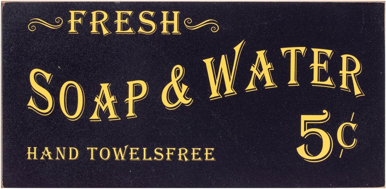 Cocowood Bathroom Primitive Wood Sign Home Decor Wall Hanging 12 X6 Fresh Soap Water 5 E Hand Towels Free By Amazon Co Uk Kitchen Home
