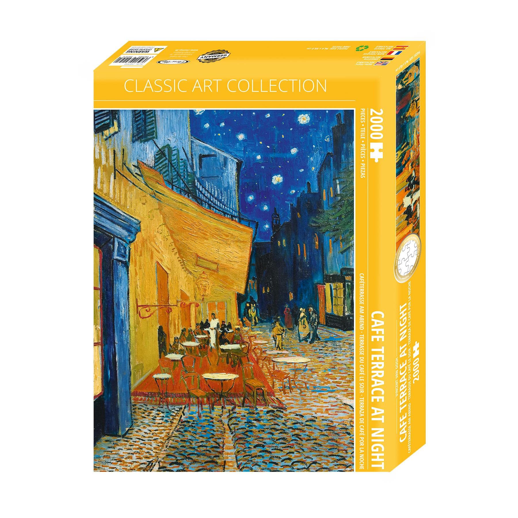 Close Up Premium Puzzle 2000 Pieces Café Terrace at Night Puzzle by Van Gogh (68.8 x 96.6 cm)