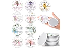 Y1tvei Christian Gifts Compact Mirror - 36Pcs Flower Cross God Say You are Bible Verse Mini Compact Mirrors Inspirational Portable Pocket Makeup Mirror for Church Party Favors for Women Mothers’ Day