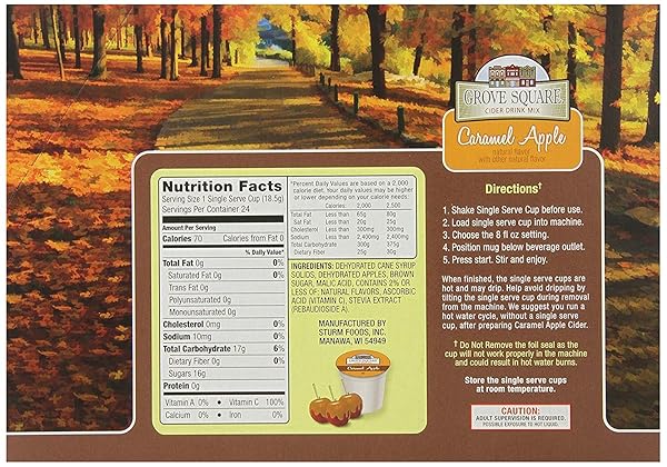 GROVE SQUARE CIDER SINGLE SERVE CUPS, CARAMEL APPLE, 24 COUNT (PACK OF 1)