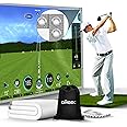 aikeec Golf Simulator Impact Screen: Ultra Clear Golf Impact Screen for Home/Indoor/Garage Swing Training - 5mm Thickened Golf Screen with 36 Upgraded Grommet Holes & 20 Ball Bungee Cords, 5 Size