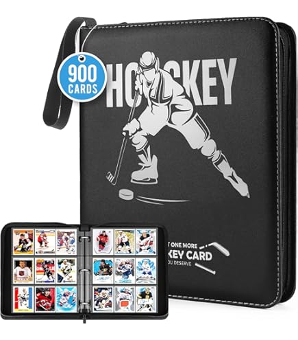 personalized hockey card binder Amazon.com: Hockey Card Binder, Trading Card Binder 9 Pocket with 50  Removable Sleeves Fits 900 Sport Cards, 3 Ring Card Holder Binder with  Zipper, Collector Storage Album : Toys & Games