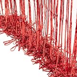 Red Metallic Tinsel Curtain Backdrop 2 Pack 3.2x8.2ft