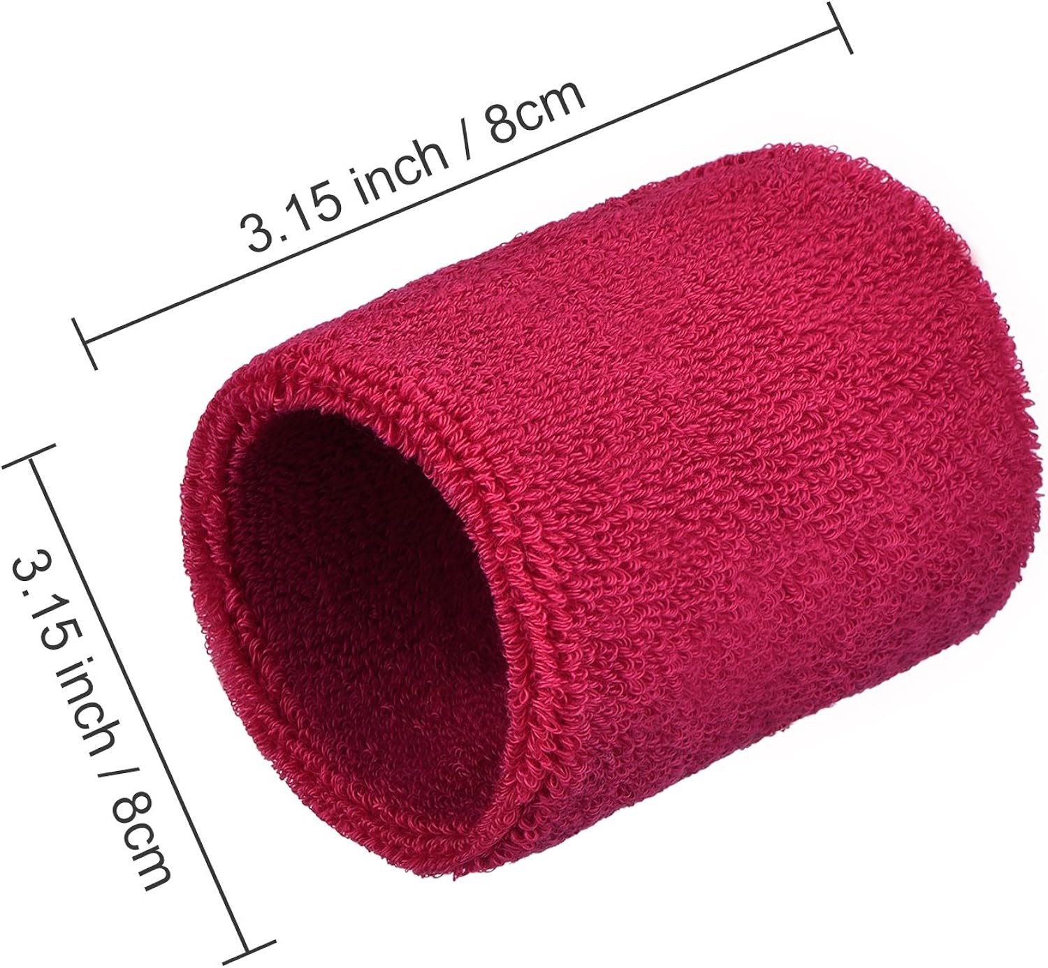 6 Pack Wrist Sweatbands Tennis Wrist Bands Absorbent Sweatbands for Football Basketball Running Athletic Sports and Working Out (Rose Red) - Image 5