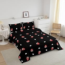Red Strawberry Bedding Set Full Size, Soft Kawaii