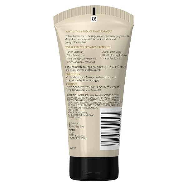 FACIAL CLEANSER BY OLAY TOTAL EFFECTS REFRESHING CITRUS SCRUB FACE CLEANSER, 5 OUNCE