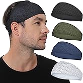 MARKEEP Sports Headbands for Men and Women,4 or 5Pack,Mens sweatbands for Moisture Wicking,Suitable for Fitness,Running,Cycling