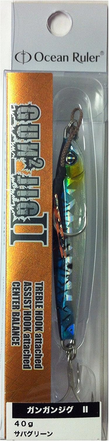 Amazon 釣研 メタルジグ ルアー ガンガンジグii40g サバグリーン 釣研 ルアー
