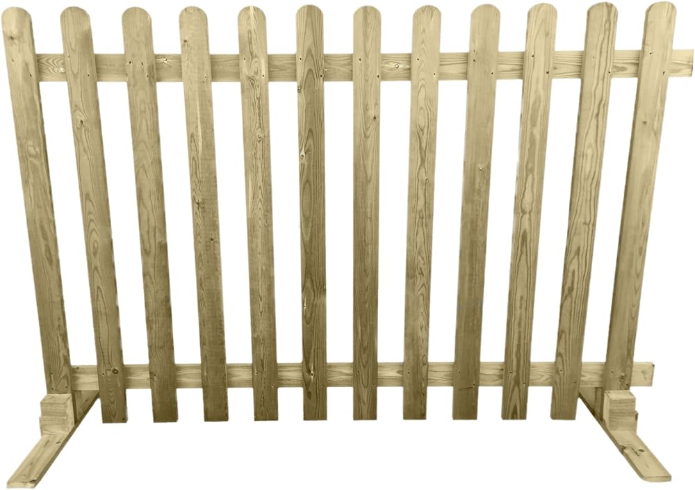 Ruby 6ft Wooden Picket Fence Panel 4ft High Freestanding Treated Garden