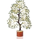 "Green Jade Chakra Tree of Life Crystal Tree for Positive Energy, Feng Shui Home Decor - Handmade Gemstone Tree, Money Tree Bonsai - Green Healing Crystals, Wealth & Good Luck Stones Spiritual Gift"