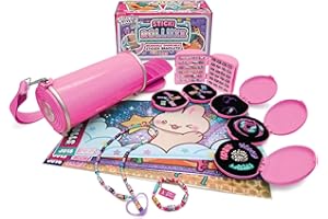 SKY CASTLE Sticki Rolls Sticki Rolluxe Series 2 - The Original Wearable Shareable Glam Handbag and Craft Kit | Includes 3 Jumbo Stickies, Supplies for 10 Toy Bracelets & 2 Pendants (Pink)