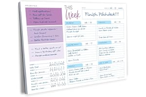 ELWYN LIFE Weekly Planner Pad - Undated Planner - To Do List Notepad - Habit Tracker - 11 x 8.5" - 52 Tear-Off Sheets - Daily Planner Undated for Home Work Office Business - Goal Planner - Cute Planner (Purple)