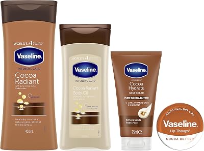Vaseline Intensive Care Cocoa Butter Dry Skin Skincare Set 4pc Lotion Oil Hand