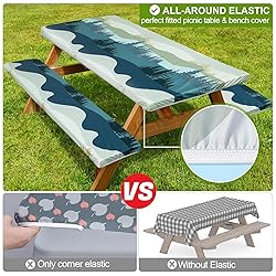Picnic Table Cover with Bench Covers Camping