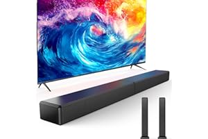 MIROIR 2.0 ch 100W Sound Bar for Smart TV, 2-in-1 Detachable Bluetooth 5.3 Speaker with 3 EQ Modes & Adjustable Bass - Home Theater Audio for Movies, Gaming, Music