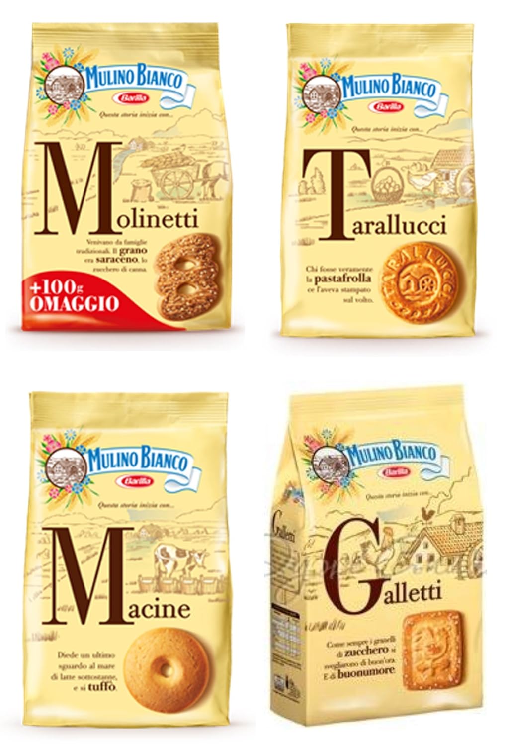 Mulino BiancoAssorted Biscuits * Total 112.87 Ounce (3200g) * Pack of