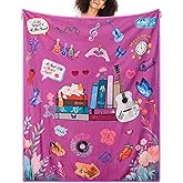 Purple Soft Throw Blanket Birthday Gift for Girl Daughter Sister,I Love You Blanket Music Themed Guitar Romantic Wedding Gift for Couple Wife Girlfriend,Bridal Shower Present for Friend 52"x60"