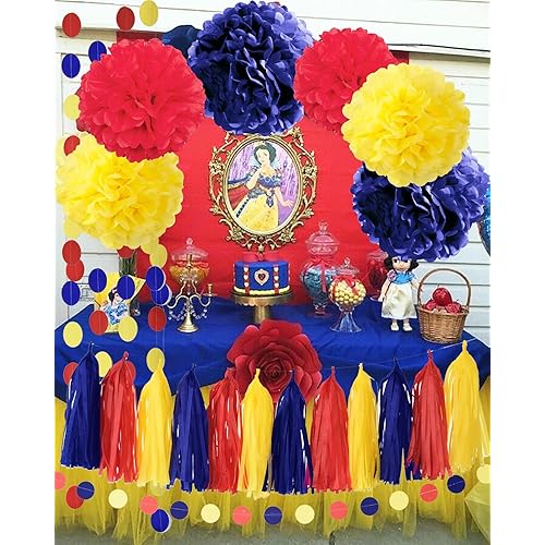 Qian S Party Snow White Birthday Party Decorations Yellow Navy Red Snow White Princess Birthday Party Decorations Princess Red And Royal Blue Birthday Backdrop Transportation Birthday Decor Buy Online In Grenada At Grenada Desertcart Com Productid