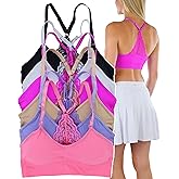 ToBeInStyle Women's Pack of 6 Heather Racerback Sports Bras