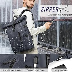 Roll Top Laptop Backpack for Men Women, Expandable