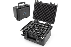 CASEMATIX Harmonica Case for Multiple Harmonicas Compatible with Up to 25 Hohner, Fender and Other Harmonicas up to 5 inches - Includes Waterproof Carrying Case Only for Reed Wind Instruments