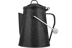 COLETTI Classic Camping Kettle 60 oz — Tea and Camp Kettle, NO Aluminum or Plastic, Ideal for Boiling Water [Black Enamel]