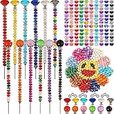 300 Pcs Garden Stakes Diy Fairy Wand Garden Stakes Kit, Colorful Large Hole Bead Crystal Diamond Stopper Top 12 Stainless Steel Threaded Rod Beaded Fairy Wands Supplies For Outdoor Beadable Decorative
