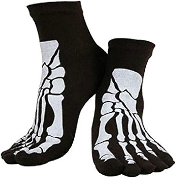 UMWTRB Skeleton Bones 5 Toe Punk Socks 