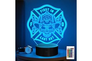 ANYWIN Firefighter Gifts, Fire Fighter Gifts Men, Fireman Night Light with 16 Colors Changing & Timer & Dimmer, Creative Gifts for Birthday, Father's Day, Graduation, Thank you, Xmas for Firefighter, Women