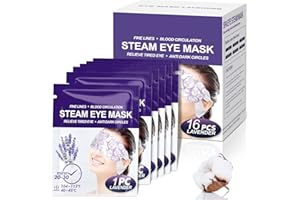 ZHENYEMEI Steam Eye Mask 16 Packs, Self Heating Sleep Mask for Dry Eyes, Comfortable Warming Eye Mask, Disposable Heated Eye Mask, Relieve Eye Fatigue, Stress, Migraine,Relaxation Gifts for Women(Lavender)