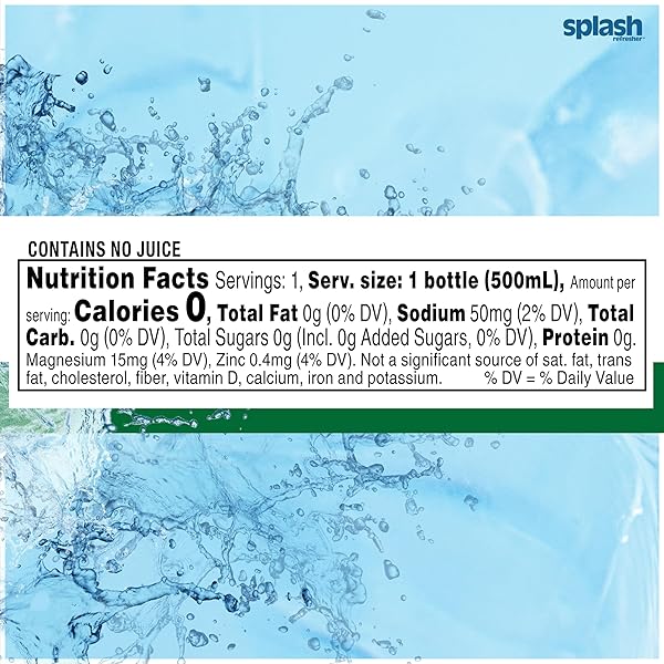 SPLASH REFRESHER FLAVORED WATER BOTTLES, LEMON FLAVOR – 6-PACK, 16.9 FL OZ – REFRESHING FLAVORED BOTTLED WATER WITH ELECTROLYTES – ZERO SUGAR & ZERO CALORIES