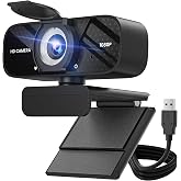 TRAUSI 1080P Webcam with Privacy Cover, Wide‑Angle Plug‑Play Camera for Laptop Beiyongs