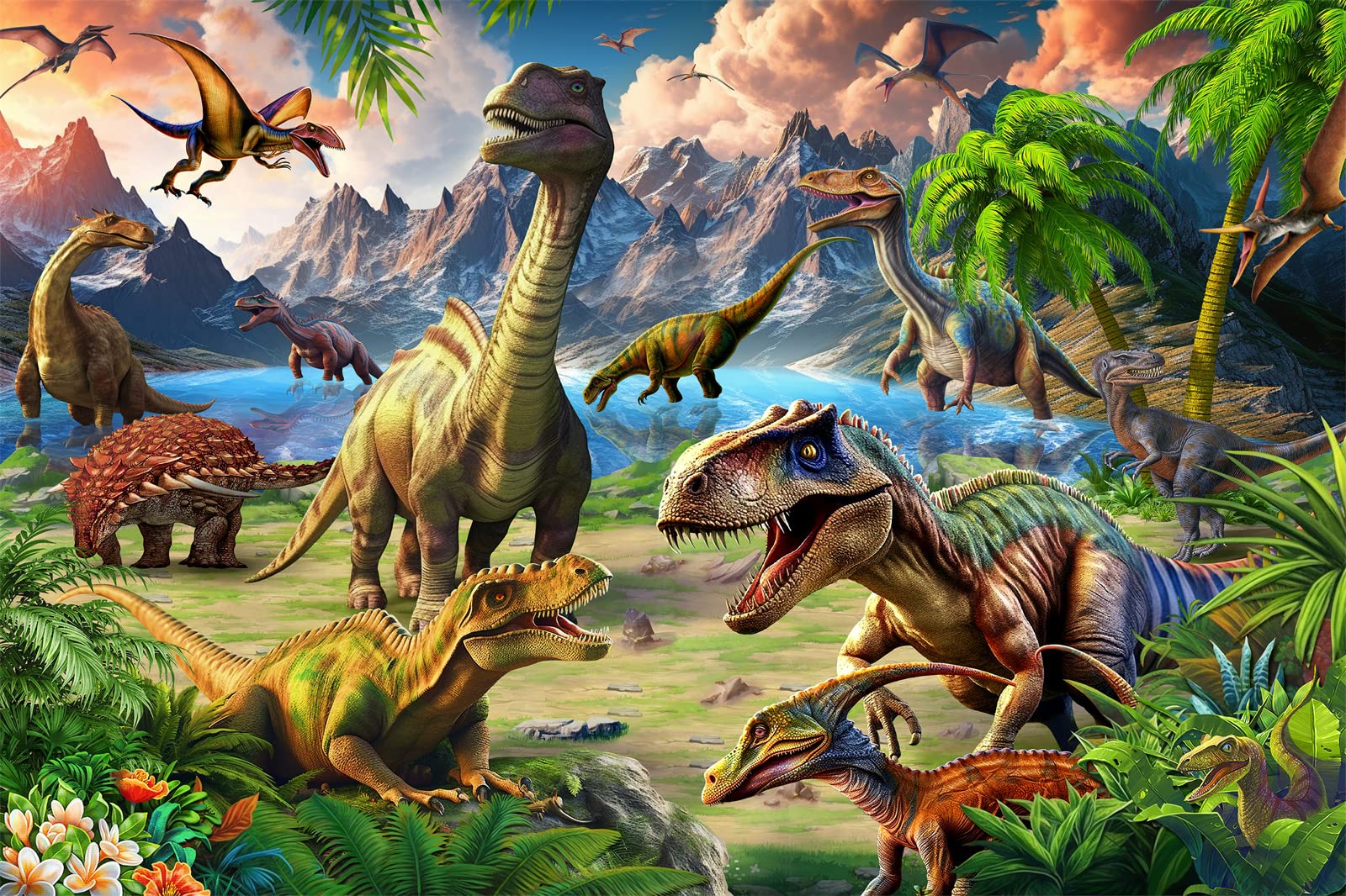 Dinosaurs World 100 Piece Jigsaw Puzzles for Children Boys Girls Jigsaw Puzzles for Kids Gifts Age 5+