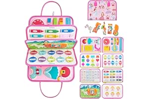 Freebear Busy Board Toddler Travel Toys Quiet Book Sensory Toys for Toddlers 1 2 3 4, Montessori Toys for Toddler Activities Board, Educational Toys for 3 4 Year Old Girls Boys Gift, Princess