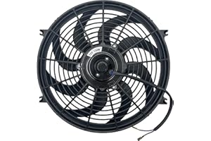 American Volt Upgraded 130 Watt Motor 12 Volt Electric Auto Engine Radiator Cooling Fan Reversible High Performance Thermo Cooler Best CFM for Car Truck (14" Inch, Single Fan)
