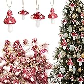 32 Pieces Mushroom Christmas Ornaments Mushroom Decorative Hanging Ornaments for Christmas Tree Red and White Foam Mushroom Decorations Christmas Holiday Party Decoration,4 Sizes