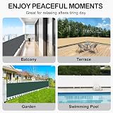HENG FENG Balcony Privacy Screen 90x300cm PES Windproof UV Protection Anthracite view 7