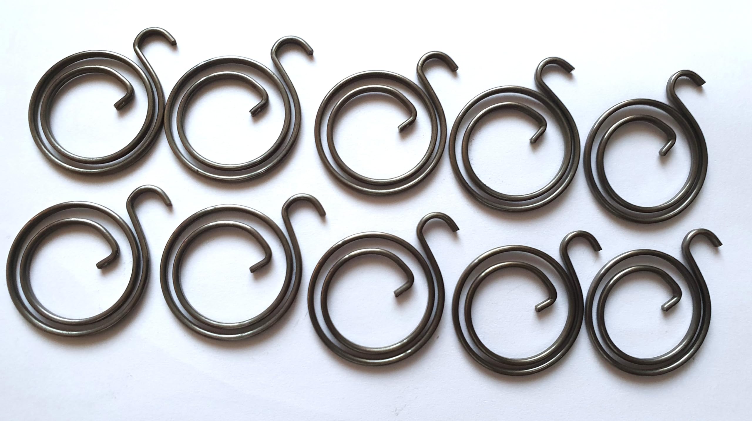 Door Handle Springs 2 Turns x 1.8mm Thickness, Replacement Internal Coil Repair Spring Black Zinc Coating (Set of 2, 4 and 10) (10)