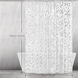 WELTRXE Shower Curtain EVA 183x200cm Clear Geometric Mould Proof Hooks view 7