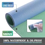 K KNODEL Small Desk Pad Leather Mouse Keyboard Mat 60x35cm Lake Blue view 3